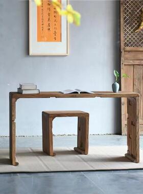 老榆木仿画古琴桌共桌鸣形国HIU学古筝书法新中式家用茶桌长方画