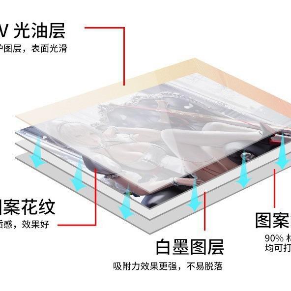 A3水晶标AB膜卷材片装冷转印撕膜留字A4UV标贴低温水晶打印ab膜
