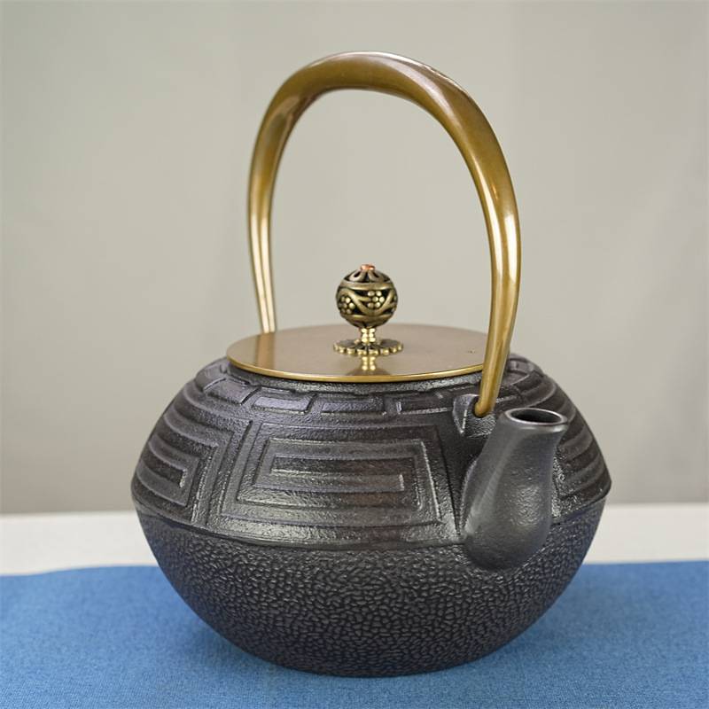 家居简约中式烧水泡茶复古铸铁铁壶样品房摆件间客厅茶具铁艺茶壶