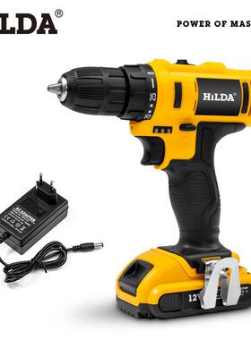 尔达充电式锂电电钻套装新电款现货多NQM功电动工具冲能击手希钻