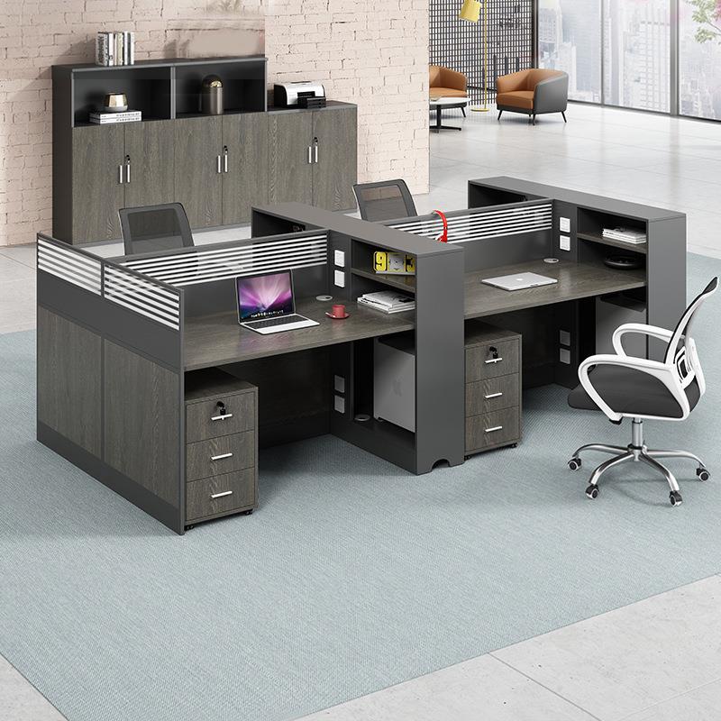 职员办公桌椅组合简约现位6人位4人位卡座办公室财务桌员工桌