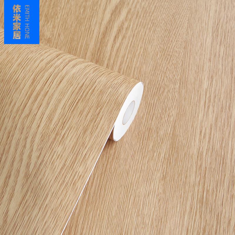 韩版PVC木纹贴纸自粘墙纸壁纸展柜家具翻新加厚带导气槽贴膜30米