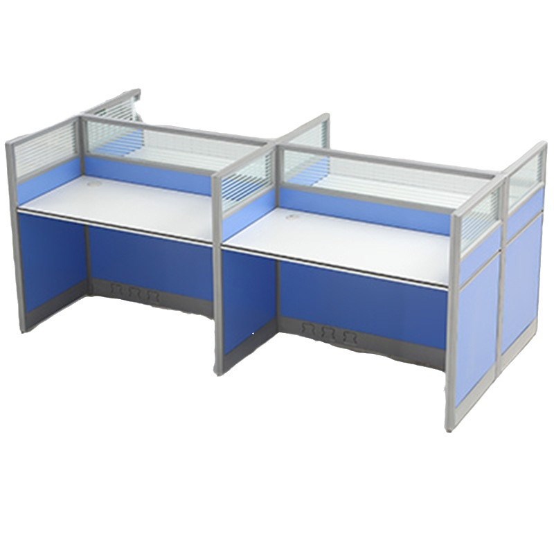 广东厂家 职员办公桌四人位员工电脑办E公桌椅组合2/4/6人位 蓝色