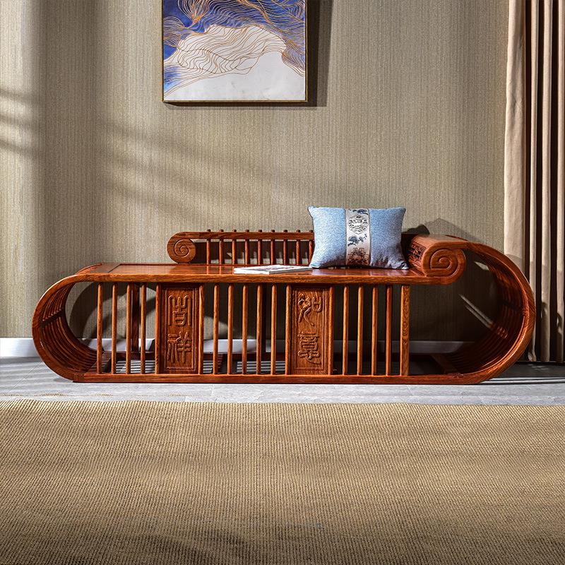 红木家具花梨木贵妃床刺猬紫檀简约贵妃椅沙发床