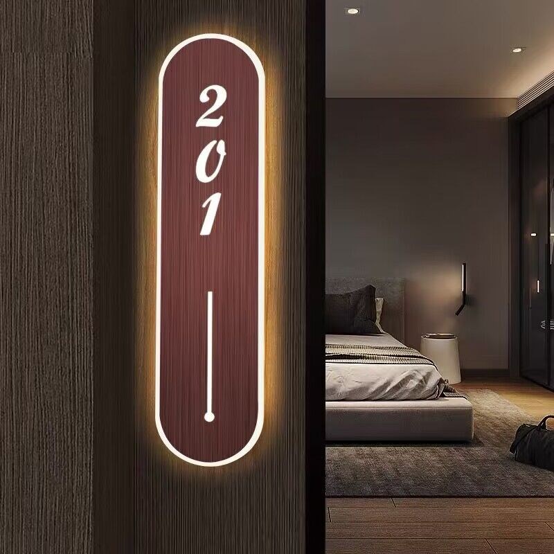 不绣钢发光门牌高档饭店包厢门牌轻奢酒店房间号S码牌创意餐厅挂