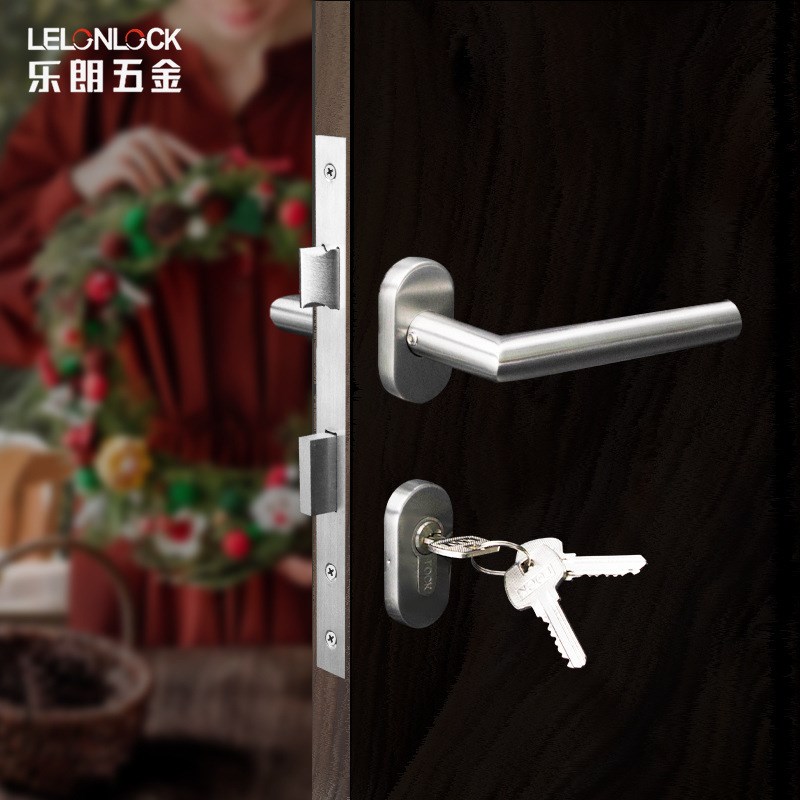 不锈钢304窄边框室内门分体锁 批J发阳台厨房断桥铝套装门锁