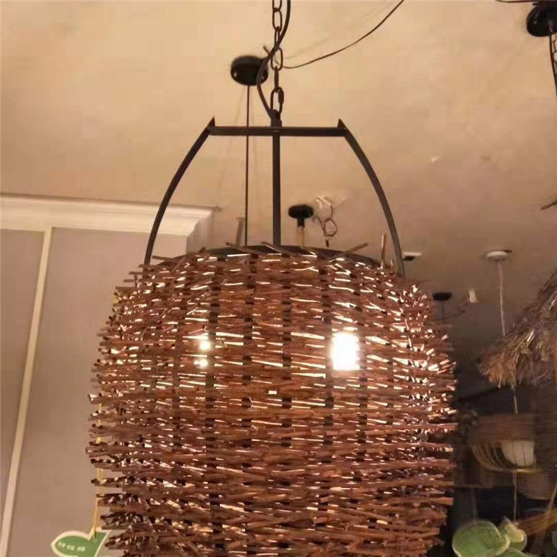 日系竹编吊灯创意个性q餐厅饭店火锅店灯工程直销乡村风格竹艺吊