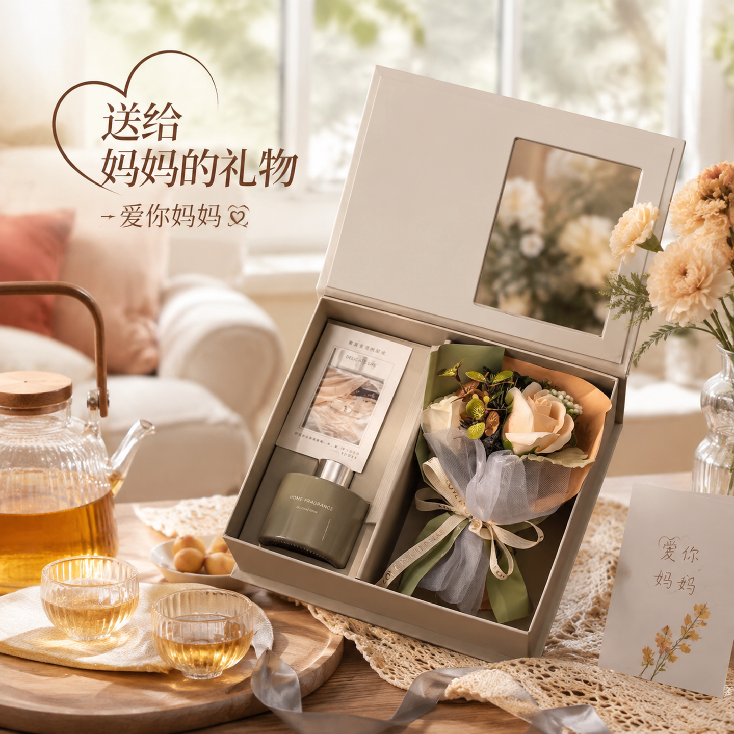 香薰花束礼盒送妈妈闺蜜高颜值
