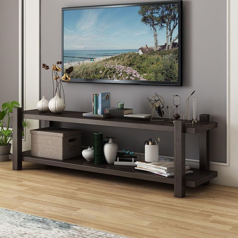 新款实木电视背景墙柜子2米3米电D视柜加高电视桌小型农村网红简