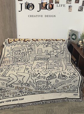JOJOS L. PD.civilized.沙发铺毯潮流涂鸦手绘沙发巾盖布  文明