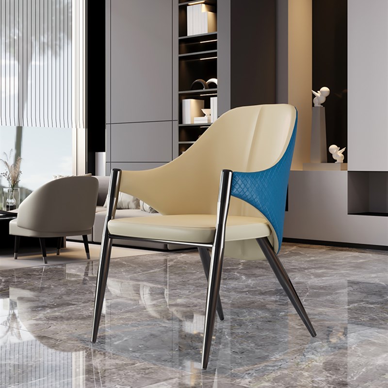 接待洽谈b椅意式极简椅子家用餐椅大厅扶手靠背凳子现代简约书桌