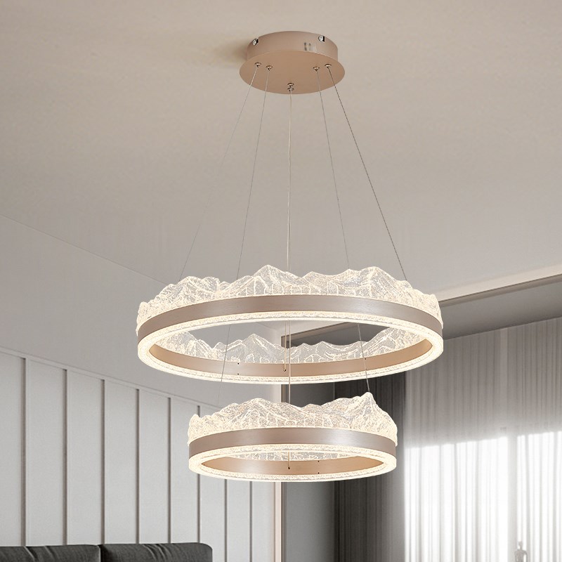 客厅吊灯主灯2025新款意式冰山B别墅吊灯高级感现代餐厅全光谱吊