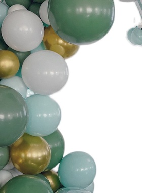 派对牛油果绿色复古气球链生日百天装饰布置M套装开业汽球拱门造