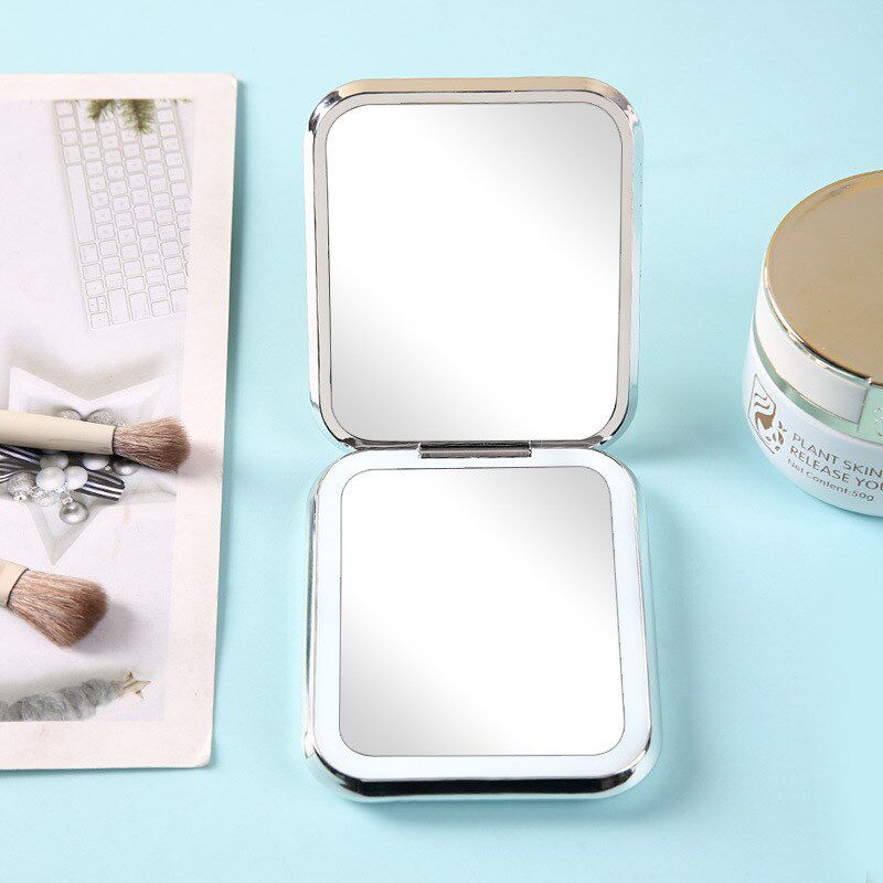 led电镀网红小镜子女高级ins便携随身镜折叠双面镜迷你手持化妆镜