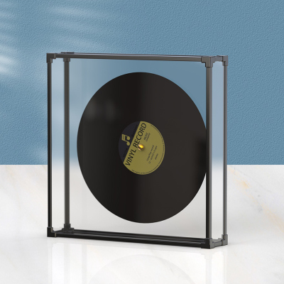 防尘全透明收纳筐装裱CD唱片摆件黑胶唱片相框T展示架高清压克力