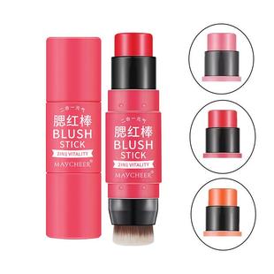 正品美茜儿奶油膏体腮红棒带刷子晒红膏状腮红胭脂修容棒保湿腮红