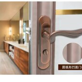 凤尾红古铜色卫浴锁卫生间门锁房门锁通道锁安装 孔距110毫米