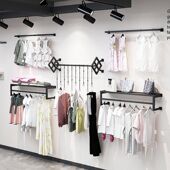 展架 吊环壁挂式 服装 店展示架上墙侧挂衣服货架墙壁挂衣架男女童装