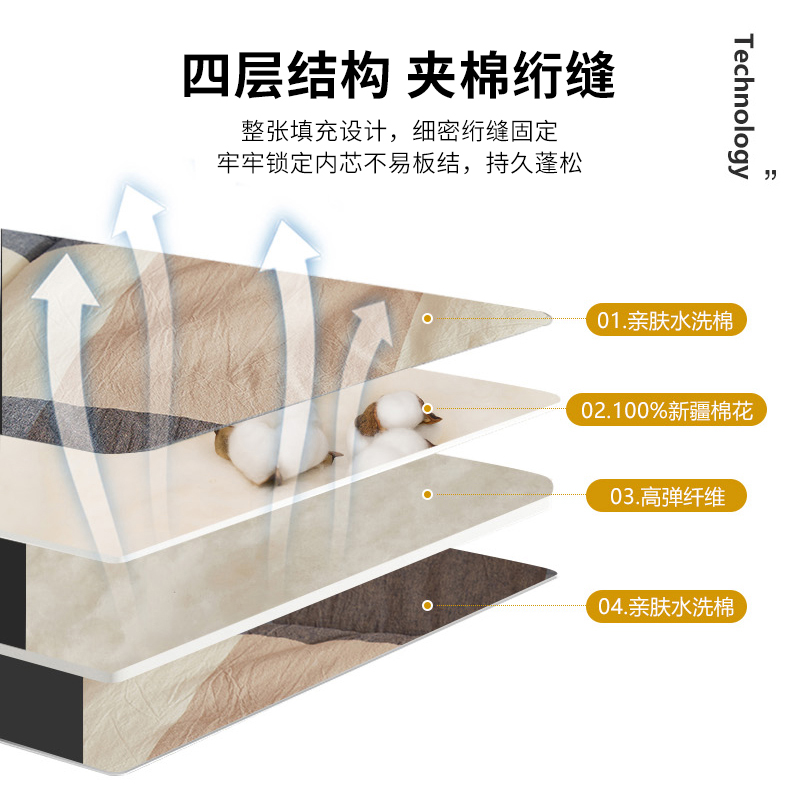 新疆棉花床垫软垫家用卧室棉絮一米五1.5m床褥子垫被学生宿舍单人
