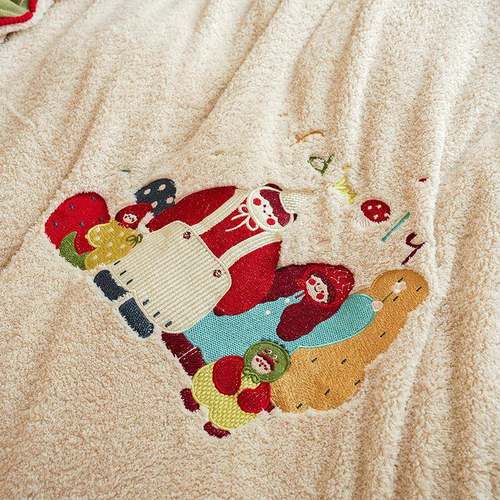 A类ZKN母婴级保暖加厚双四件套绒法兰绒面珊瑚绣花件三套床上用品