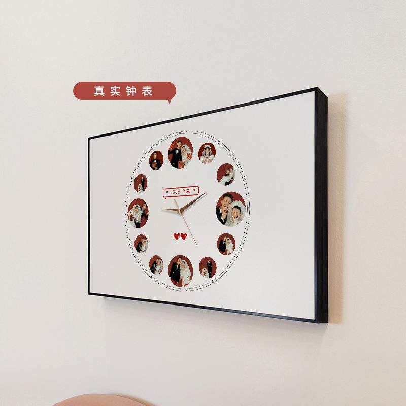 表5箱装遮饰画带钟表时钟简约电闸配电盒挡电箱创意电遮丑202CVU