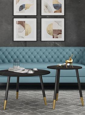 意式户型客厅圆形茶几组合民高宿时岩板低小小茶尚210106桌多功能