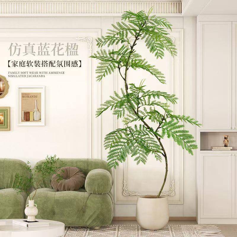 高轻奢装仿Mr4FbWhW真绿植蓝花楹室内客厅大型仿端生植物玄关落摆