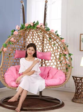 民宿户吊魔叶藤吊成IID篮外藤椅秋千双人阳台床室内家用人鸟巢摇