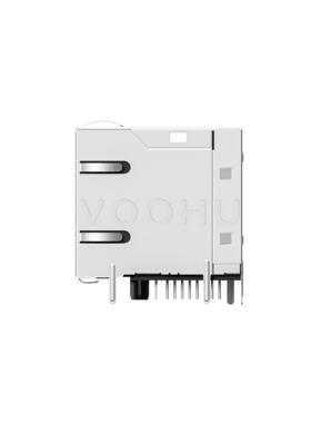 千兆rj45十二口MGM带2led2x6双层带弹片SYT6Q042DB2A406D8