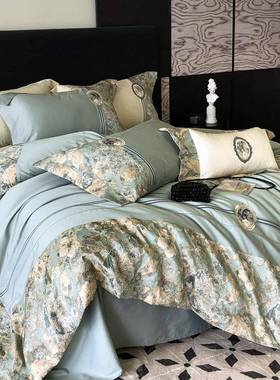 MDSA类美法式高密欧色织浮雕提花四套澳棉式唯裸睡亲肤件床品