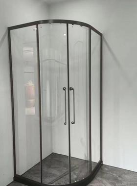 制定简易扇家用极窄淋浴形RLR房卫生间干形湿分离弧浴室断玻璃隔