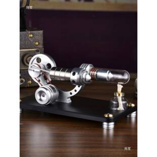 可发动动天平款金属缸斯特林TDD发机发电气机微迷你外燃机模型型