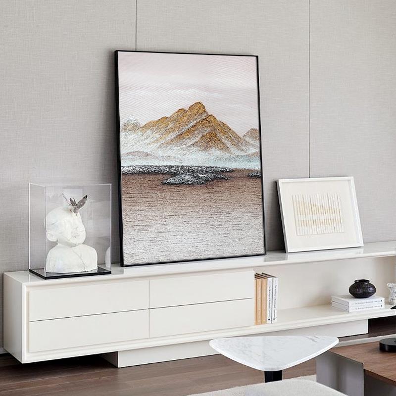 纯手绘油画无框画客厅装饰新中式人物画餐厅玄关卧室床头挂画图片