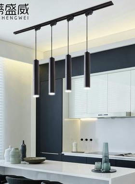 圆柱形X011黑色吧台吊灯前筒台吊展厅过道餐厅eld创意个性轨道式