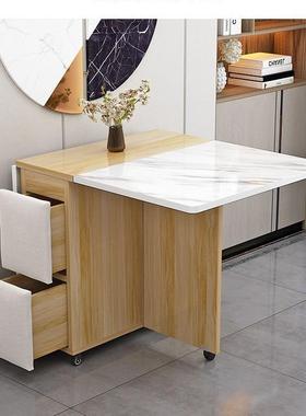 多功能折AL-70882户叠桌餐带椅组合家用伸缩小型折叠可移餐动轮吃