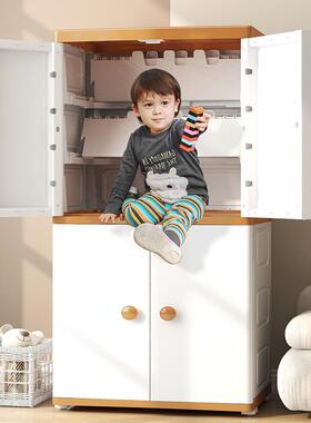 加NMW36019大双开门收柜宝宝用衣橱简约加家物厚多层储物柜塑纳料