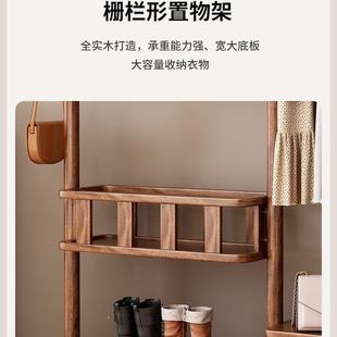 红胡343桃代木移动挂衣架家用物卧室式 现中式 多功能立架子置实木