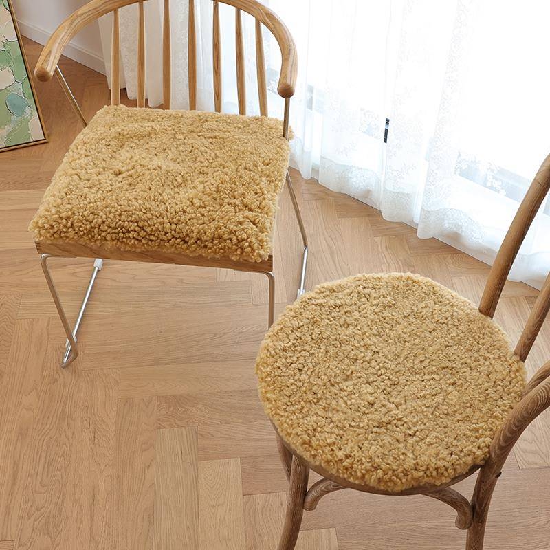 OF9D卷F768TM66毛垫形椅垫方垫沙发垫纯羊毛椅垫妆餐椅垫凳坐子圆
