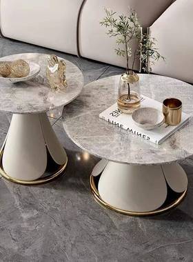 厂家直销MNT代简约岩板茶几小型圆形架组户异合客厅型现网红创意