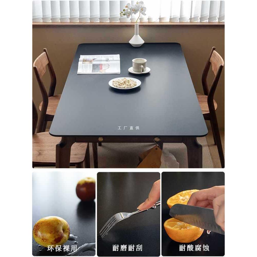 t拾影木筑岩板餐桌黑胡桃木F77TM7M9实餐木f桌子小户型桌长方形桌