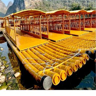 PVC竹筏竹排船景区观光旅游水上载人防腐塑料管漂流船钓鱼船
