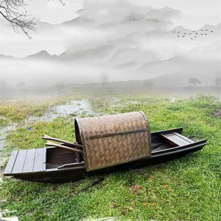 乌篷船拍照摄影仿古木船景区观光游船定制款 下单前询价