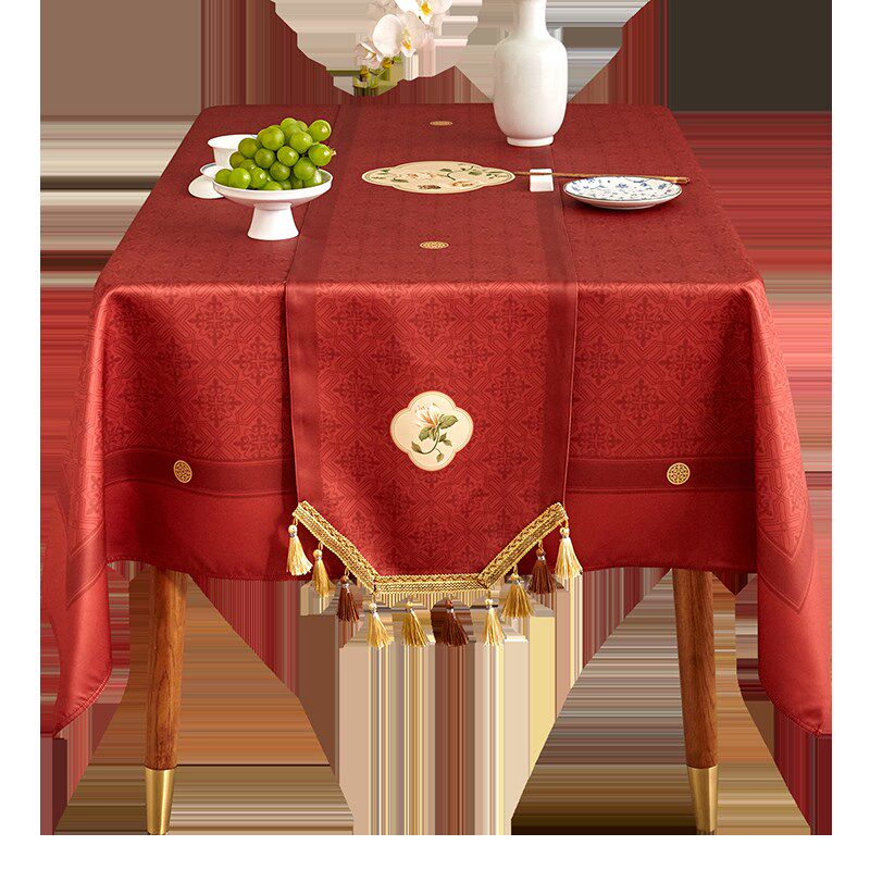 南匠中式结婚喜字桌旗红色喜事婚庆桌布装饰茶几餐桌布电视柜盖巾