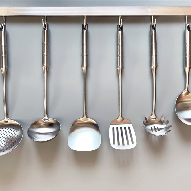 不锈钢饭瓢锅铲汤勺一体成型炒菜铲子加厚大漏勺煎铲厨具套装商用