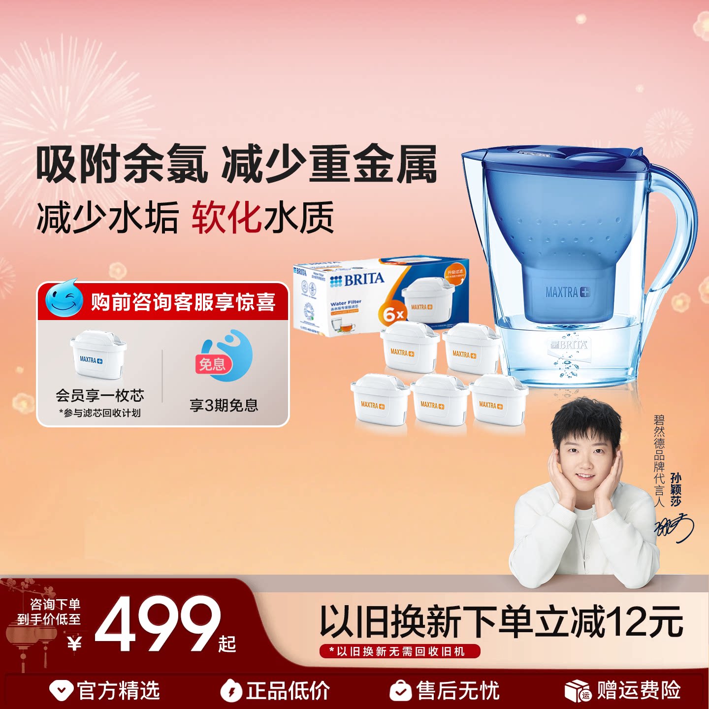 BRITA碧然德过滤水壶家用水壶净水器1壶12滤芯专家版官方旗舰店