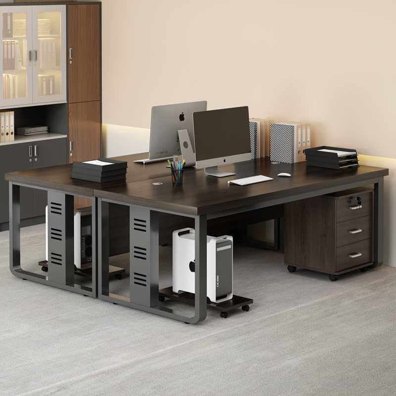 职员桌办公桌现代简约二人位办公室员工位桌椅组合台式家用电脑桌