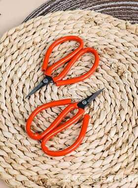 5号红把剪刀 家用精品碳钢包塑红柄鱼头剪刀缝纫手工剪刀