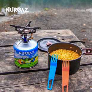 NURGAZ露营炉头户外燃气炉可折叠一体式炉头盘式炉头电子打火迷你