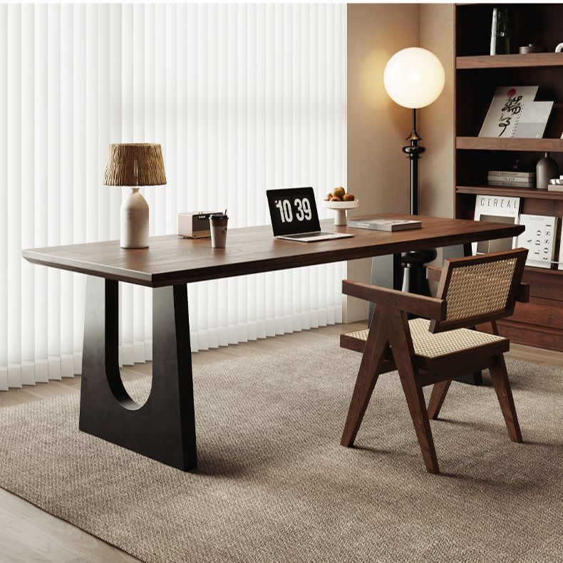 果漫中式松木长桌实木桌家用中古风餐桌书房横厅书桌办公桌可定制