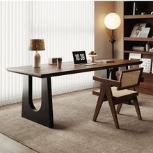 果漫中式松木长桌实木桌家用中古风餐桌书房横厅书桌办公桌可定制